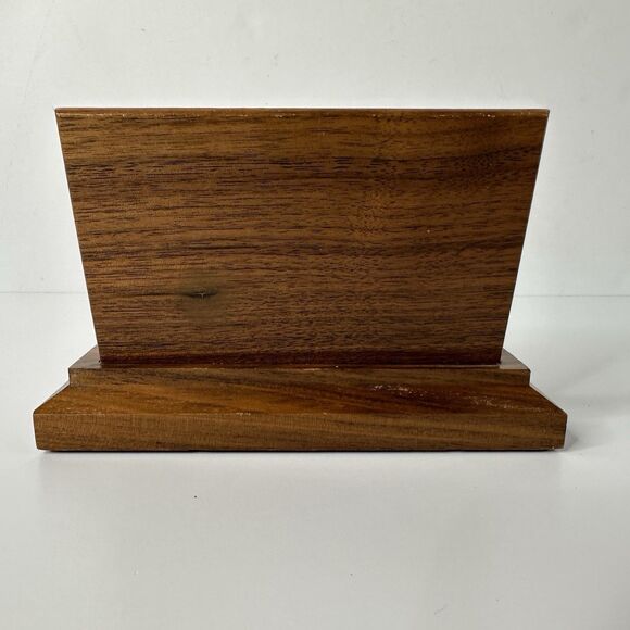 Vtg Cadillac Wooden Business Card Holder Photo Display Stand Salesman Desk 6" - Picture 3 of 13